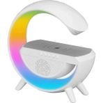 Ns Store G Bluetooth Hoparlör 15W Kablosuz Hızlı Şarj / Alarm / Çalar Saat / Gece Lambası / Ambiyans LED Işık - Beyaz