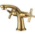 NSK Trinity Çift Kollu Tek Gövde Altın Lavabo Bataryası