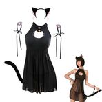 NSKRKOW Seksi kedi kostümlü oyun iç çamaşırı elbise Cadılar Bayramı Kawaii Anime Kitten Keyhole kostüm sevimli hizmetçi kıyafeti Japon iç çamaşırı