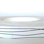 Nsp Kenar Bandı Tutkalsız Pvc 080mm 150mt Parlak Yağmur Beyaz Siyah Çizgili