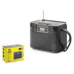 NSS NS522S Bluetooth FM Radyo TWS USB TF AUX Solar Şarjlı Taşınabilir Kamp Hoparlör - Siyah