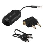 Nsssunnre Bluetooth 5.4 2'si 1 arada vericisi, AUX soketi, 3,5 mm, uçak adaptörü, mikrofon, TV, araba, PC, kulaklık için
