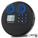 Nsssunnre Hoparlörlü CD Çalar: Şarj Edilebilir CD Çalar, Kaydedilen MP3/CD/USB Dosyalarını Çalmak için Kulaklıklı Discman CD Çalar
