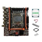 Nsssunnre X99E Anakart + E5 İşlemci 2673 V3 CPU Çift Kanal Standlı 4XDDR4 ECC RAM, PCIe X16 NVMe için, Gigabit LAN Kartı için.