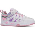 Nstil Günlük Erkek Kız Çocuk Sneaker Rugan Lastik Bağcıklı Cırtlı Oval Burunlu Spor Ayakkabı 020 - Beyaz - Pembe