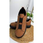 Nstil Günlük Erkek Sneaker Casual Kalın Yüksek Queen Taban Oval Burun Bant Detaylı Spor Ayakkabı 109 - Taba - Siyah