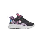 Nstil Günlük Kız Çocuk Siyah Lila Sneaker Kalın Taban Lastik Bağcık Cırtlı Hafif Spor Ayakkabı 1907