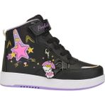 Nstil Günlük Kız Çocuk Sneaker Lastik Bağcıklı Cırtlı Bilekli Rahat Hafif Basketbol Spor Ayakkabı 3260 - Siyah - Lila