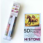 NT Boncuklu Taşlı Pano Mozaik Elmas Goblen Diamond Tablo 50 x 40 cm Atların Yolculuğu - Renkli