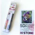 NT Boncuklu Taşlı Pano Mozaik Elmas Goblen Diamond Tablo 50 x 40 cm Çiçekli Kurukafa - Renkli