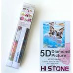 NT Boncuklu Taşlı Pano Mozaik Elmas Goblen Diamond Tablo 50 x 40 cm Yüzen Kedi - Renkli