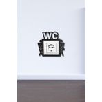 NT Handmade Siyah Ahşap Wc Priz Kenarı - Priz Çerçevesi Ev Dekorasyon Banyo Tuvalet Cafe Ofis Için Duvar Dekoru