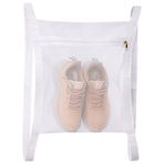 NT-ling Ayakkabı Kurutma Çantası, 35x40 cm/13,8x15,7 inç Yeniden Kullanılabilir Sneaker Yıkama ve Kuru Net Çanta Kurutucu Sneaker Çamaşır Çantaları Büyük HoneyComber File Çantalar Fermuar ve Askılı Ayakkabı