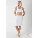 NT Underwear Bambu Dizüstü Etek Astarı, Midi Jupon - Doğal Kumaş, Modern Kalıp. - Beyaz - XL