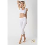 NT Underwear Kadın Bambu Kapri Tayt – Hafif, Rahat, Terletmeyen - 2XL - Beyaz
