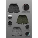 NTB Nature The Brand Unisex Gym ve Fitness Astarlı Taytlı Şort Gizli Cep Detaylı 3 Lü Paket - Anthracite