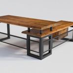 NTCollection Doğal Ağaç Modüllü Ofis Masası 85 cm 200 cm + Modül