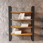 NTCollection Nia Masif Ağaç Kitaplık - vitrin ( en 200 cm )