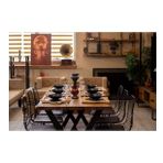 Ntconcept Açık Ceviz Renk Dalgalı Kenar Masif Doğal Ağaç Yemek Masası(85cm-150cm)