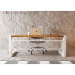 Ntconcept Alfa M6 Masif Ağaç Ofis ve Çalışma Masası - Ebat Seçenekli - 75x220 cm - Açık Ceviz