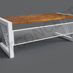 Ntconcept Doğal Ağaç Açık Ceviz Renk Beyaz Metal Perdeli Ofis ve Çalışma Masası (boy260cm-d100cm-h76cm)