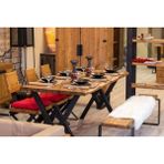 Ntconcept Doğal Ahşap Masa TAKIMI(85CM-125CM MASA+125CM Bank+2 Sandalye) - 85-125masa+125bank+2 - Renkli