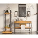 NTConcept Liv Ayna Çerçeveli Masif Ahşap Lavabo Dolabı HILTON(130CM)