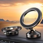 NTMY MagSafe Araç Montaj Gösterge Paneli [360° Tamamen Metal Katlanabilir] Araba Dash için Manyetik Telefon Tutucu [En Güçlü Mıknatıslar ve 3M Yapıştırıcı] Eller Serbest Araç Telefonu Tutacağı, iPhone 15