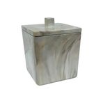 nu steel Taş Çit Reçine Dekoratif Banyo Vanity Tezgah Depolama Organizatör Teneke Kutu Kavanoz Pamuklu Çubuklar, Yuvarlaklar, Toplar, Makyaj Süngerleri, Banyo Tuzları-Mermer