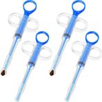 Nuanchu 4 Parça Küçük Kediler Köpekler için Pet Hap Pistonu Popper Hap Tabancası Dispenseri Atıcı Pet Piller Yumuşak Uçlu Tablet Şırınga İtici Hayvan İlaç Besleyici Besleme Aksesuarları için (Mavi)