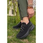 Nubbock Kadın Siyah Gizli Topuk Spor Ayakkabı NK4162