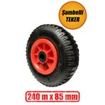 nublado El Arabası Yük Taşıma Arabası Tekeri Burçlu Şişme Şambelli İç Lastikli Teker 240x85 mm Plastik Jant