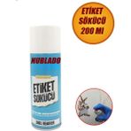 Nublado Etiket Sökücü Yapışkan Mastik Artığı Sökücü Sprey 200 ml Cam Metal Ahşap Mobilya Zemin Uygulaması - Şeffaf