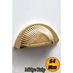 NUBLADO Yelken Midye Tas Çanak 64 mm Düğme Altın Gold Mobilya Mutfak Dolabı Çekmece Dolap Kulpları Kulb.