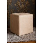 Nubuk Kumaş Kare Puf 40×40×45 cm – Dekoratif Oturma Makyaj Pufu Yuvarlak Bench - Bej