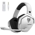 NUBWO G06 Dual Wireless Oyun Kulaklığı, Mikrofonlu, PS5, PS4, PC, Mobile, Anahtar: 2.4 GHz Kablosuz + Bluetooth - 100 Saat - 50 mm Sürücü - Beyaz