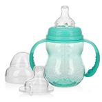 Nuby 3'ü 1 arada Biberon Eğitim Sippy Kupası - 8 oz Bebek Bardakları Yumuşak Ağızlı, Meme Ucu ve Çıkarılabilir Kavrama Kolları ile Dökülmeye Karşı Korumalı - Bulaşık Makinesinde Yıkanabilir (Deniz