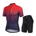 NUCKILY Erkek Bisiklet Forması Bisiklet Giyim Setleri, Nefes Alabilir Kısa Kollu Forma 3D Kısa, Profesyonel MTB Bisiklet Takımları, 6103, L