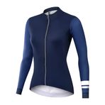 NUCKILY Termal Uzun Kollu Bisiklet Jersey Kadın Koşu Ceket Gömlek Aydınlık Fermuar Bisiklet Giyim için, safir, XL