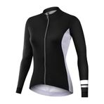 NUCKILY Termal Uzun Kollu Bisiklet Jersey Kadın Koşu Ceket Gömlek Aydınlık Fermuar Bisiklet Giyim için, siyah, XL