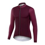 NUCKILY Uzun Kollu Bisiklet Jersey Erkekler Polar Koşu Aydınlık Fermuar Ceket Gömlek Giyim Kış, Bordo, XS