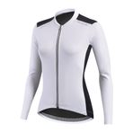 NUCKILY Uzun Kollu Nefes Wicking Bisiklet Jersey Kadın Koşu Ceket Gömlek Giyim Kış, Beyaz, L
