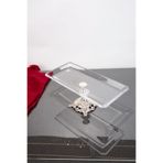 NUDE GÜMÜŞ DETAYLI DİKDÖRTGEN TEPSİ SERVİS SUNUM TEPSİSİ 30X14X15 CM