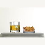 NudeGlass Churchill Kristal Viski Bardağı ve Paşabahçe Elysia Çerezlik Seti, 4 Bardak ve 2 Çerezlik, Şık Sunum Seti