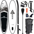 Nuem 10'6 (320X78X15CM) Şişme Sup Board - Stand Up Paddle Board - Başlangıç ve Orta Seviye Kürek Sörfü (Full Set - Aksesuarlar Dahildir) (Siyah) - Siyah - Beyaz
