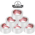 Nuga Bant Koli Bandı 45mm.x100m. BEYAZ (6 ADET) Güçlü Yapışma | Hotmelt Kalite