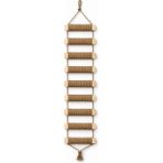 Nuigo Ahşap Kedi Tırmanma Merdiveni ve Duvar Köprüsü - Jüt Ipli, 9 Basamak, 100 cm - 9 Basamak 100 cm