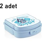 Nuit Concept 2 Adet Qlux Ideas Beslenme Kabı Okul Kamp Piknik Ofis Tost Sandviç Atıştırmalık Saklama Taşıma Kabı L-00410 - Mavi