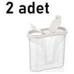 Nuit Concept 2ADET Baharatlık Qlux Ideas 300 ml Tuzluk Biberlik Ev Ofis Cafe Lokanta L-00536 - Beyaz