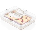 Nuit Concept Pasta Börek Kek Taşıma Saklama Sunum Kabı Kamp Piknik Tezgah Sunumluk L-00587 - Ekru - 1 Adet